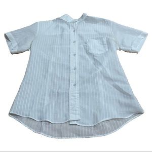 small white beaufort riding necessities short sleeve button up shirt